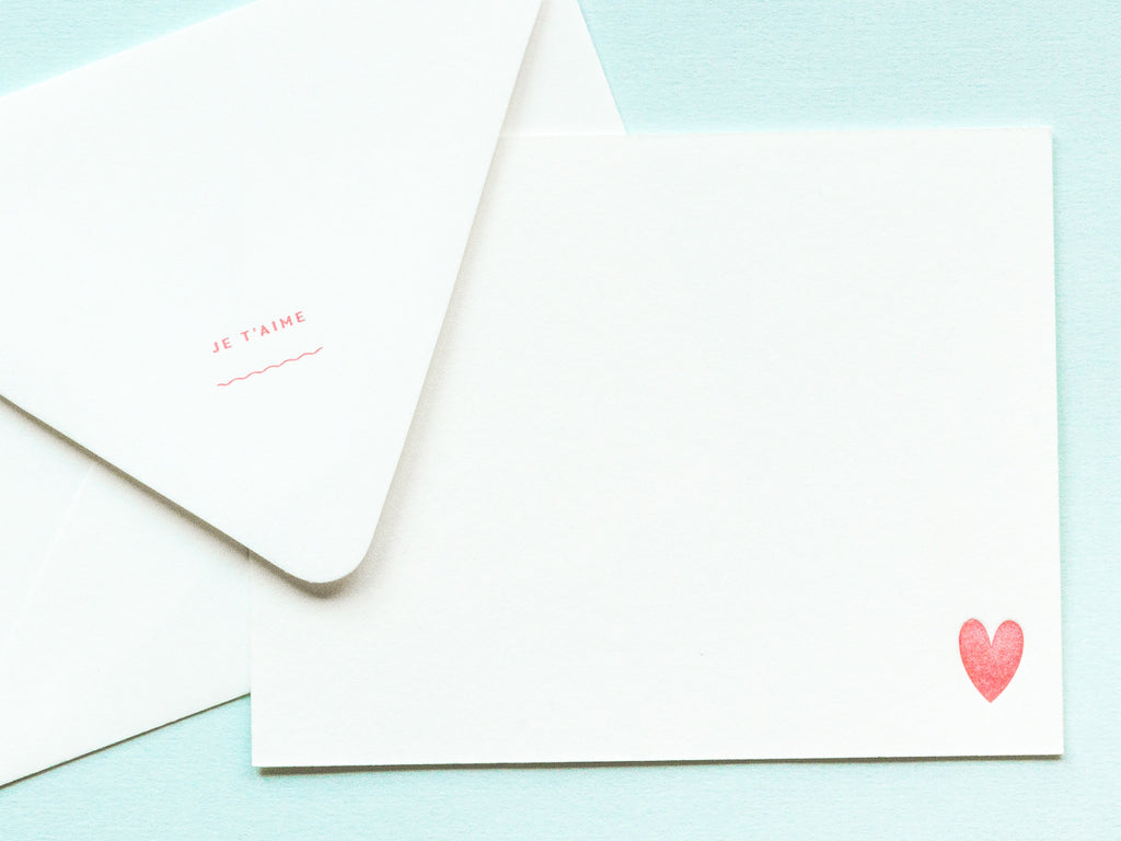 Je T'aime Notevelope & Heart Notecard