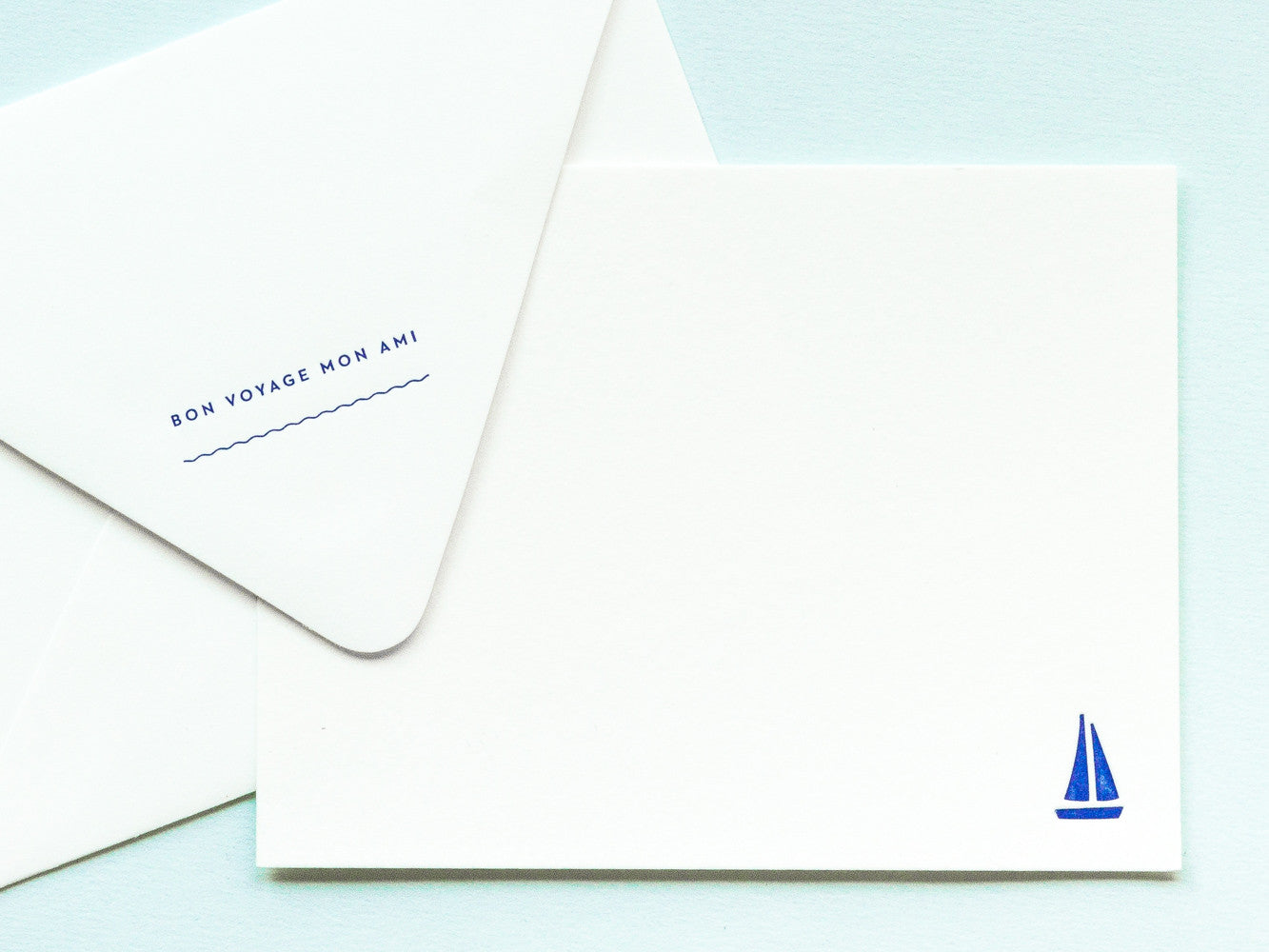Bon Voyage Mon Ami Notevelope & Sailboat Notecard