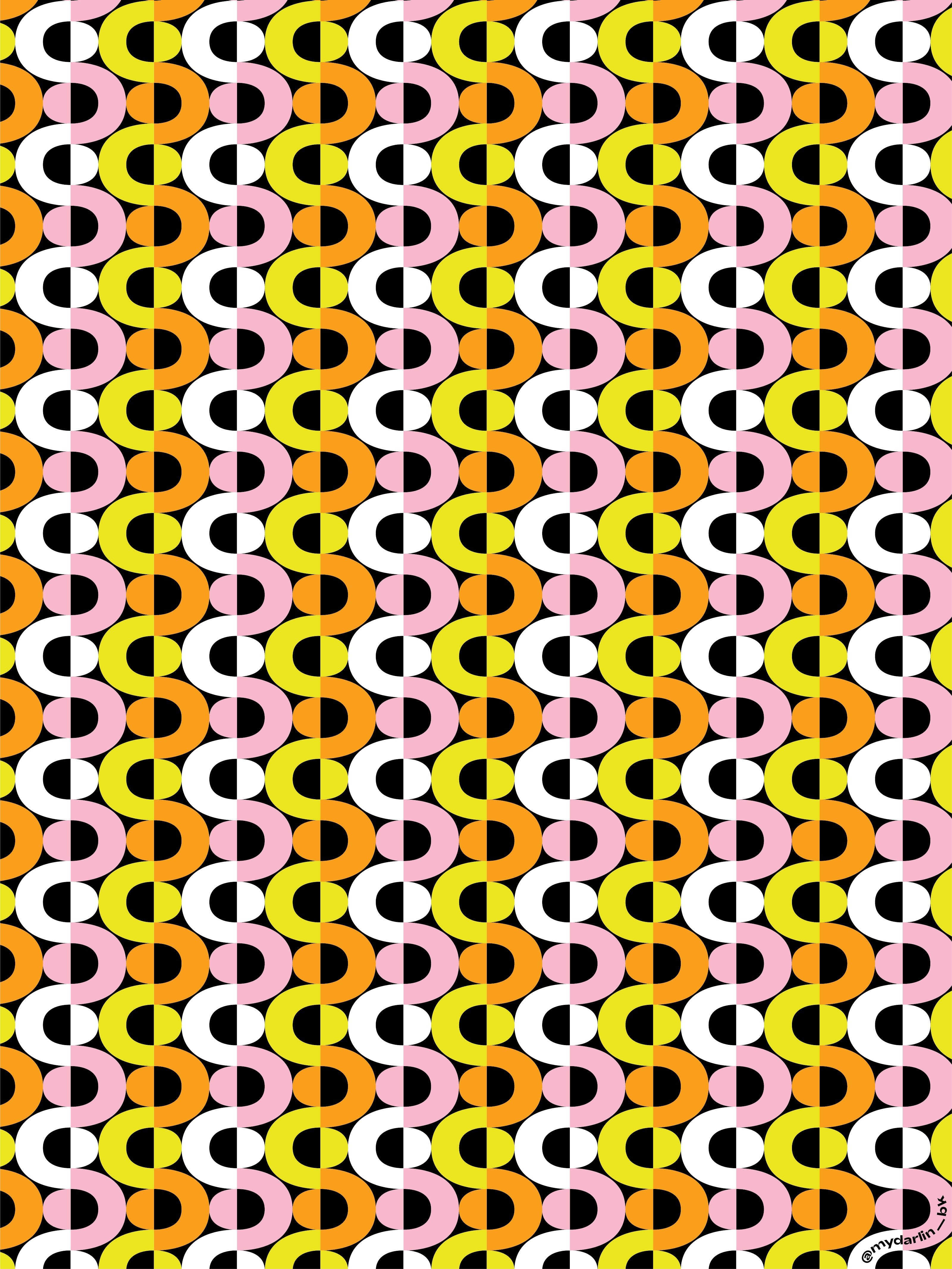 "Goldie" geometric graphic op-art inspired pattern free downloadable device wallpaper by @mydarlin_bk