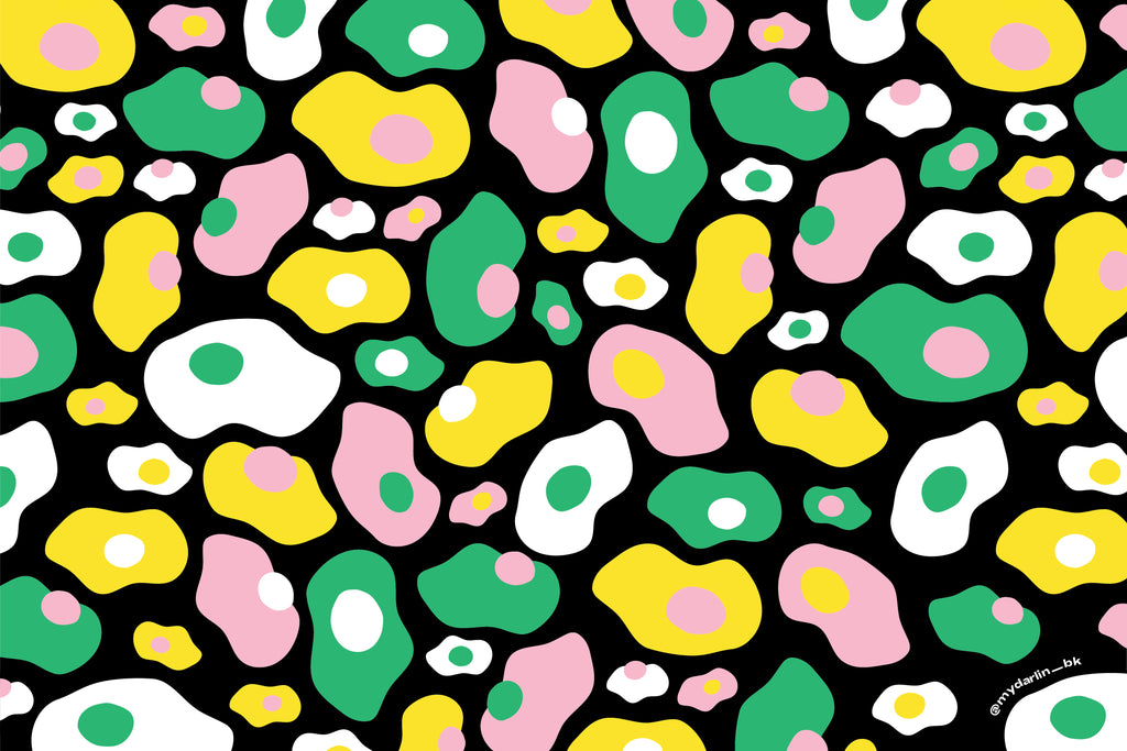 "Psychedelic Eggs" abstract eggs pattern free downloadable device wallpaper by @mydarlin_bk