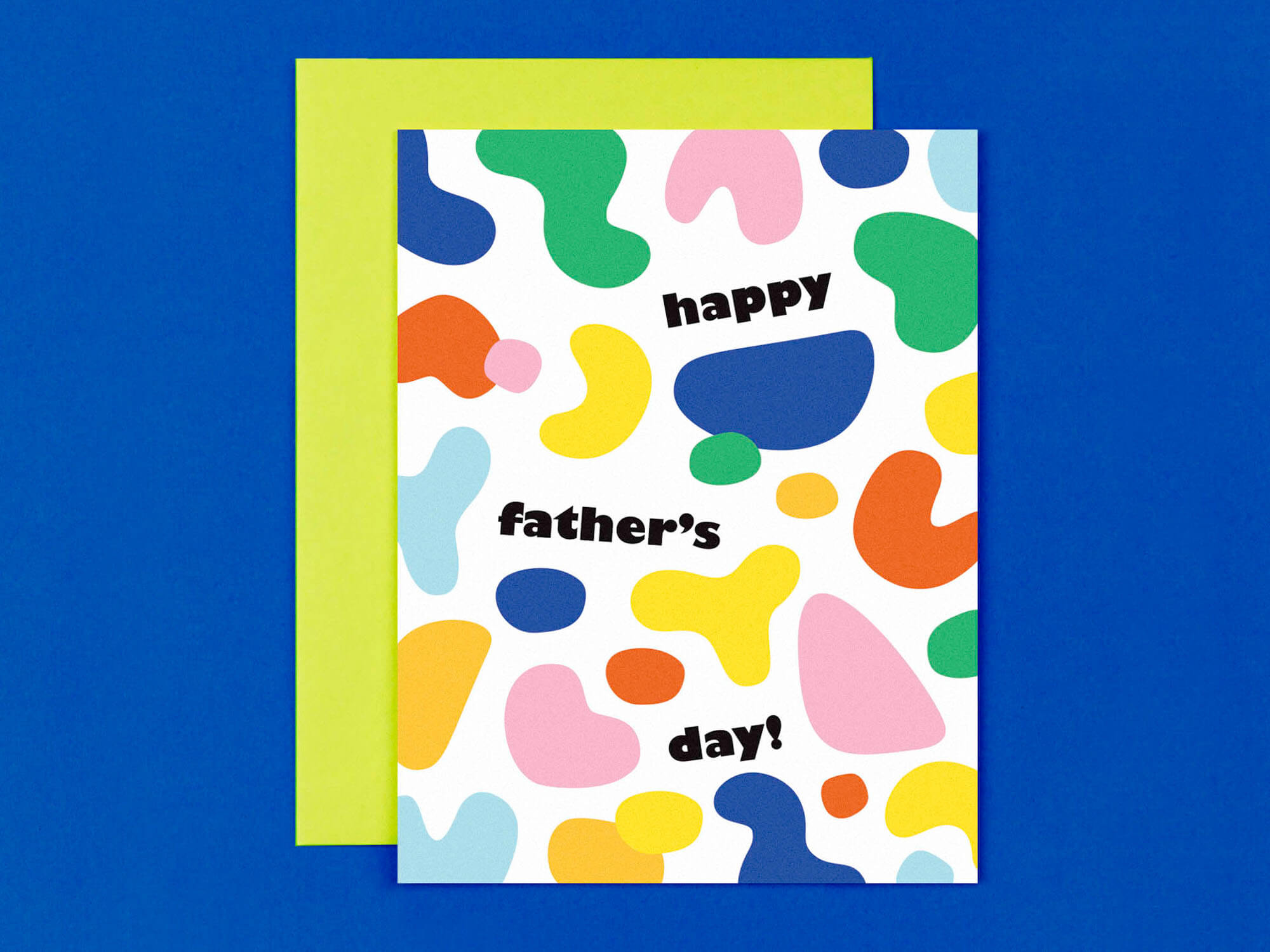 Colorful blobby abstract shapes pattern Father's Day Card. Made in USA by My Darlin' @mydarlin_bk