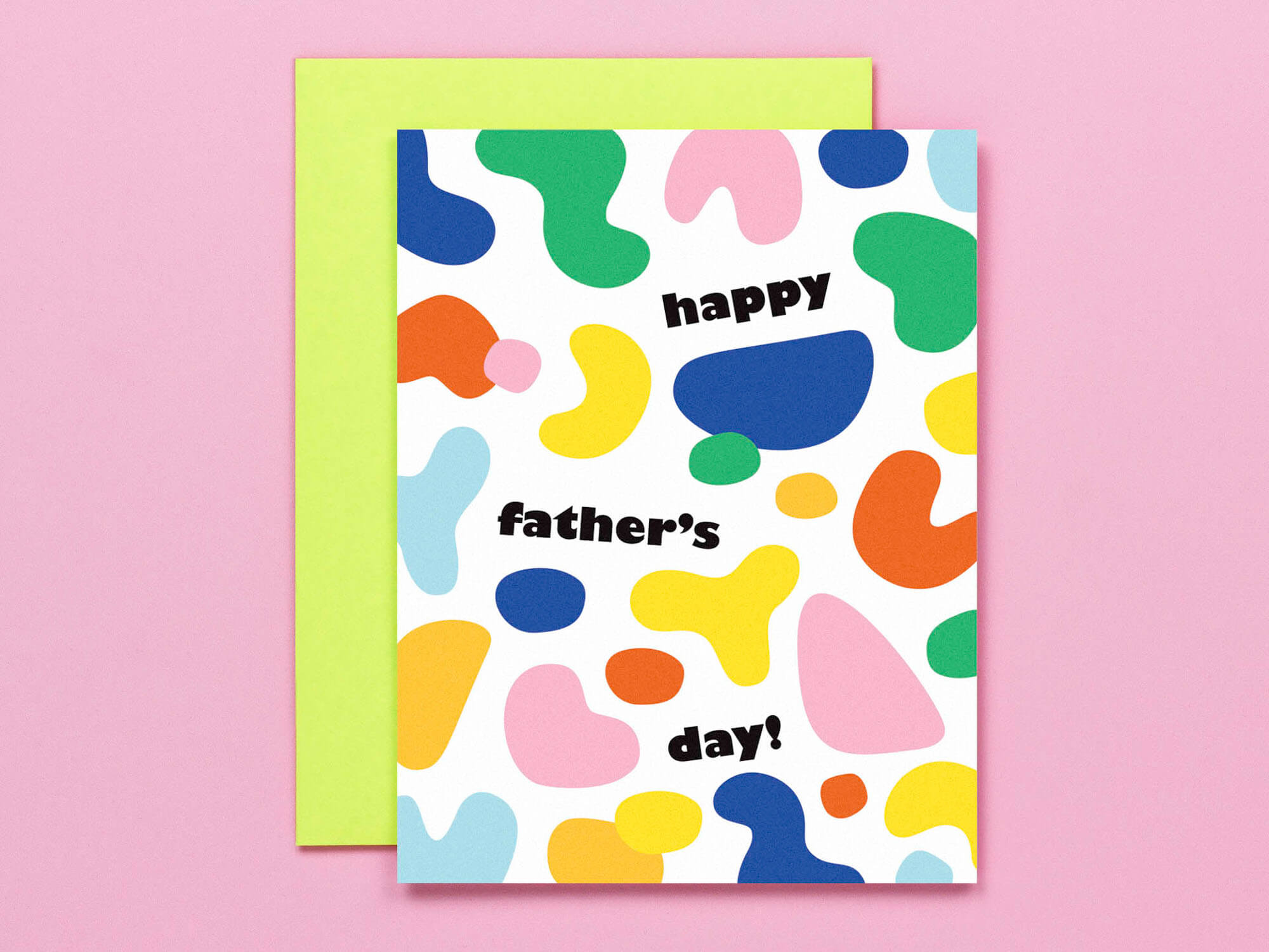 Colorful blobby abstract shapes pattern Father's Day Card. Made in USA by My Darlin' @mydarlin_bk