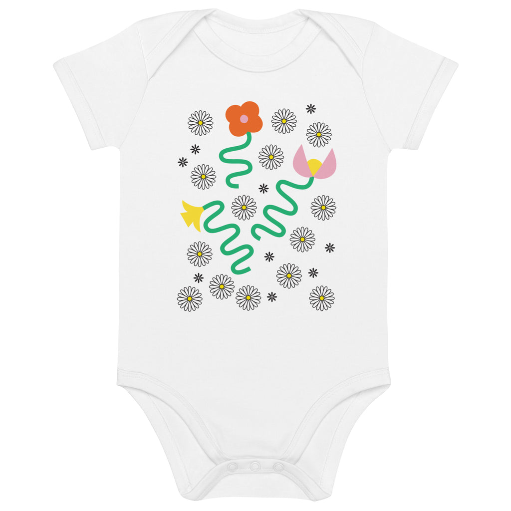 Dances with Fleurs Organic Cotton Short Sleeve Baby Onesie