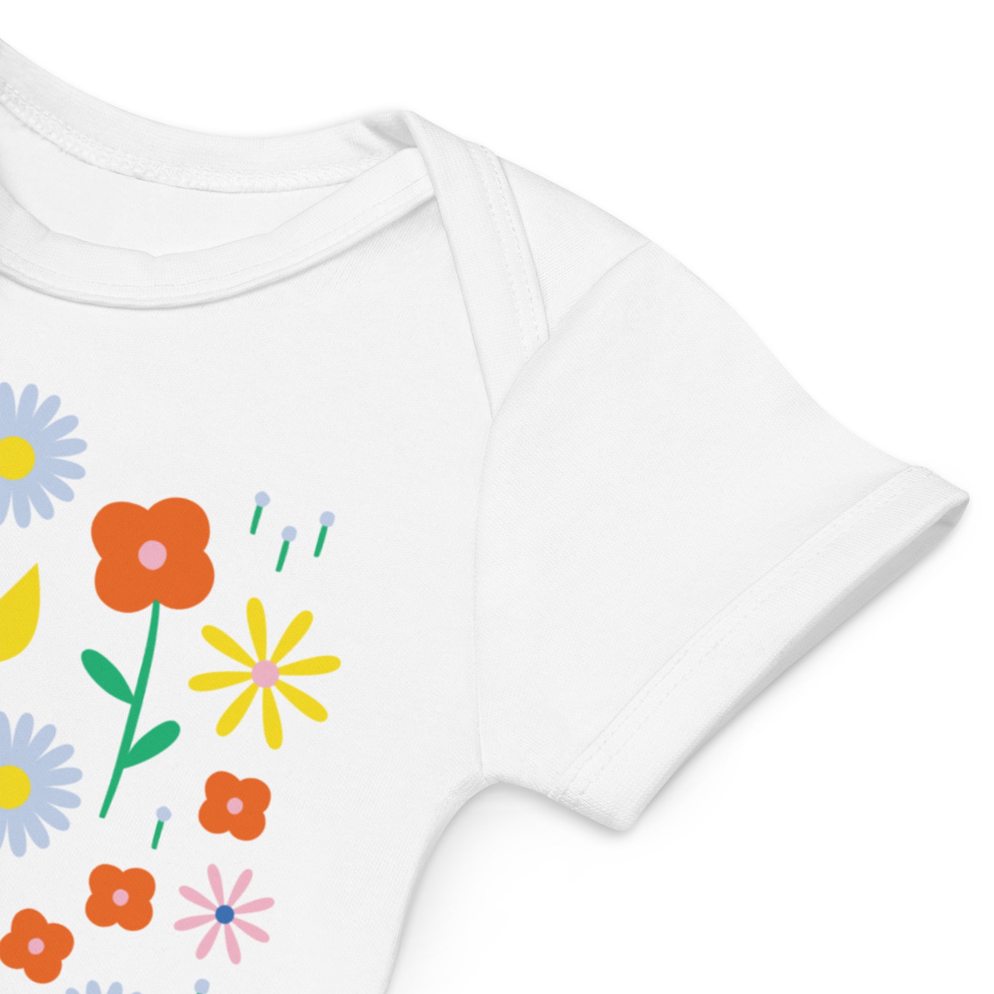 Happy Fleurs Organic Cotton Short Sleeve Baby Onesie