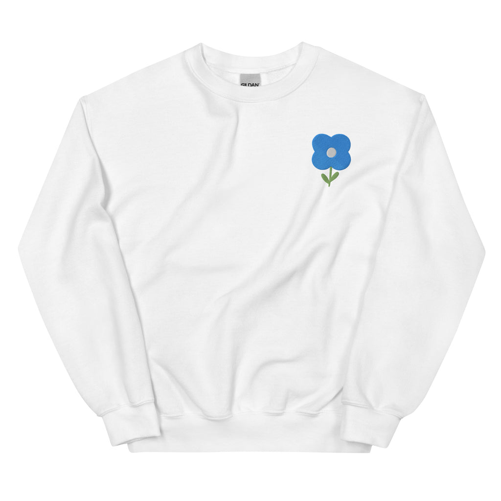 Blue Buttercup Embroidered Sweatshirt